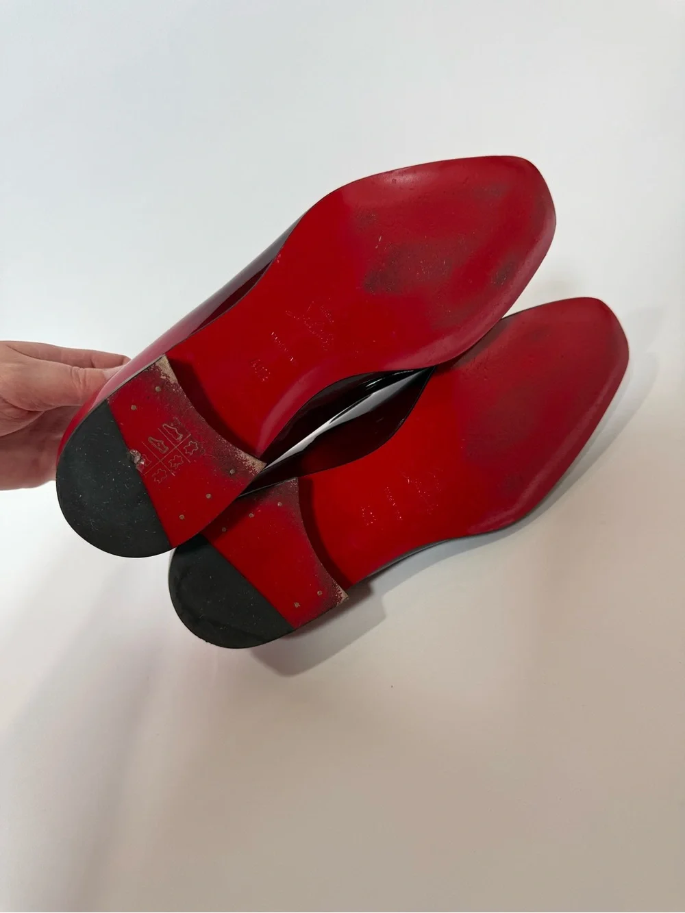 Christian Louboutin Men's Two-Tone ombré Patent Leather Loafers in Red and Black